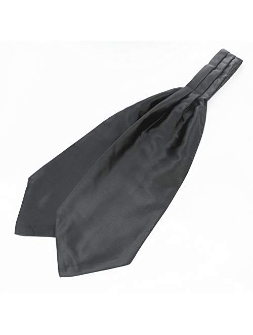 JEMYGINS Solid Color Ascot for Men Cravat Tie and Pocket Square Set