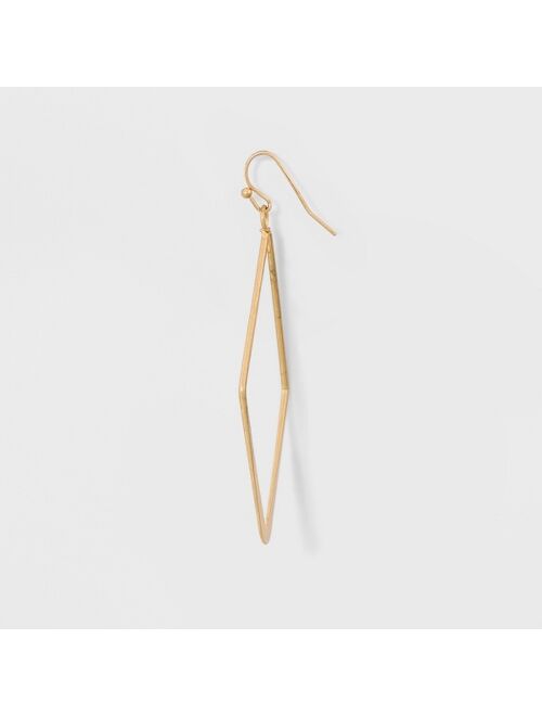 Open Work Diamond Shape Drop Earrings - Universal Thread™ Gold