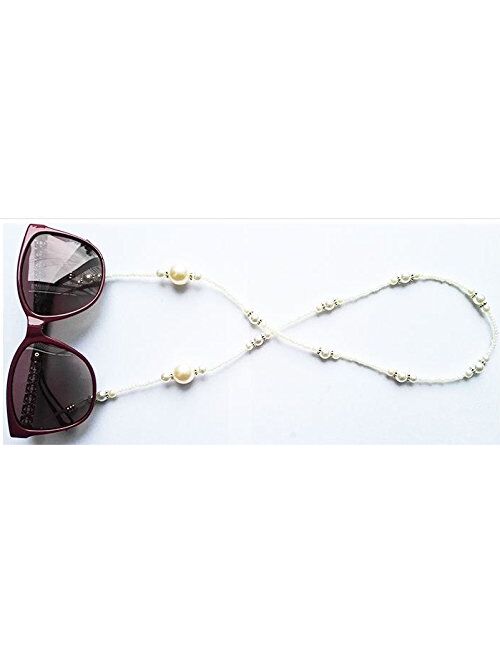 Reading Glasses Retainer Fashion Faux Pearl Beaded Cord Necklace Lanyard Design Sunglasses Strap Eyeglasses Holder 2 PCS