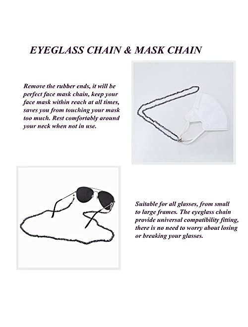 KAI Top Mask Lanyard Chain Face Mask Holder Chain Freshwater Pearl Eyeglasses Chain Sunglasses Chain for Women Girls Men