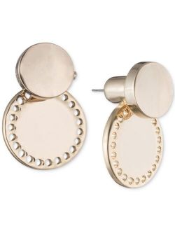 Gold-Tone Perforated Circle Jacket Earrings, Created for Macy's