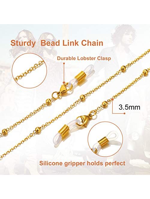 ChainsPro Sturdy Eyeglasses Chain Accessory 28" for Men/Women(Send Gift Box)