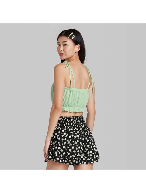 Wild Fable Blend Adjustable Sleeveless With Square Neckline Crop Top