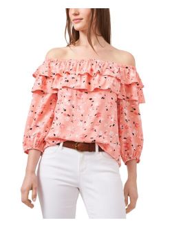 Riley & Rae Grace Printed Off Shoulder Long Sleeve Top