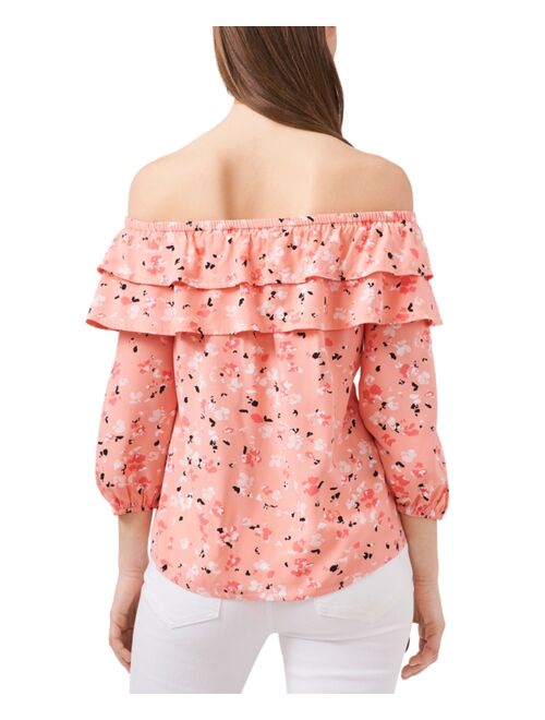 Riley & Rae Grace Printed Off Shoulder Long Sleeve Top