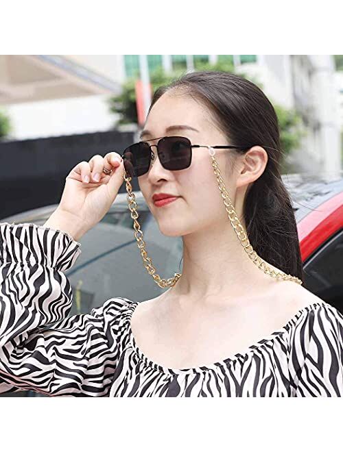 Obmyec Punk Eyeglass Chain Gold Eyeglasses Chain Chunky Sunglass Chains Glasses Retainer Holder for Women and Men