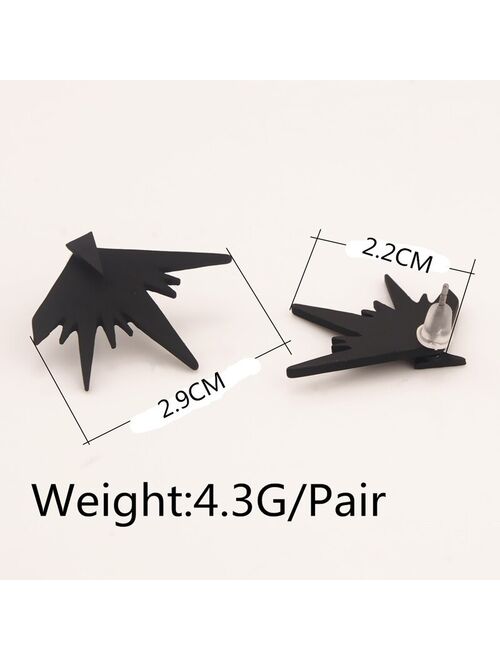 Women Fashion Bar Front And Back Spike Earrings Exaggeration Triangle Ear Jackets Earrings