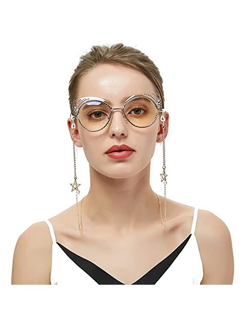 3Pcs Fahsion Mask Holder Cute Lanyard Anti-Lost Glasses Chain Necklace - Stainless Steel Mask Chain Eyeglass Chains Hanger Necklace Around Neck for Women Men
