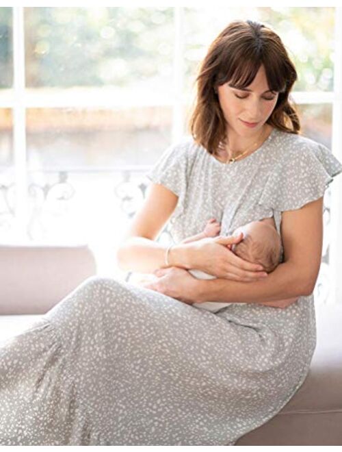 Seraphine Women's Maternity & Nursing Midi Dress Sage