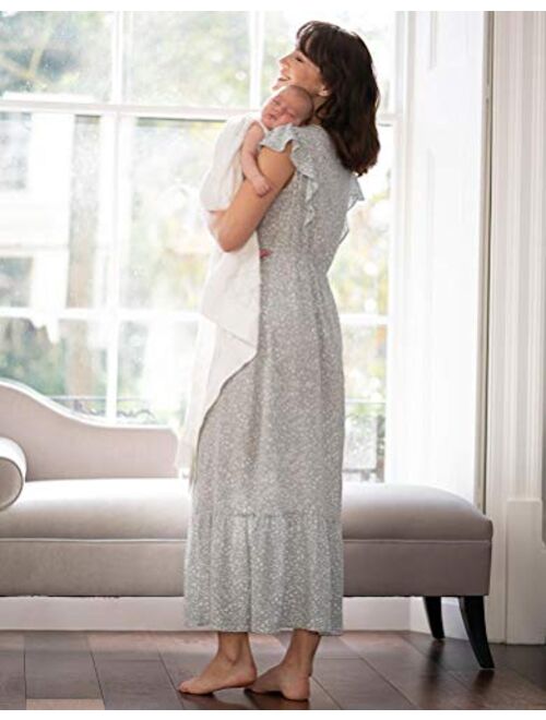 Seraphine Women's Maternity & Nursing Midi Dress Sage