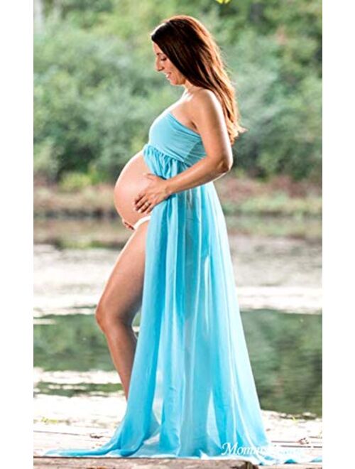 Buy SICILY Women's Lace Off-Shoulder Long Maternity Dress Plus Photography  (XL, Lake Blue) at Amazon.in
