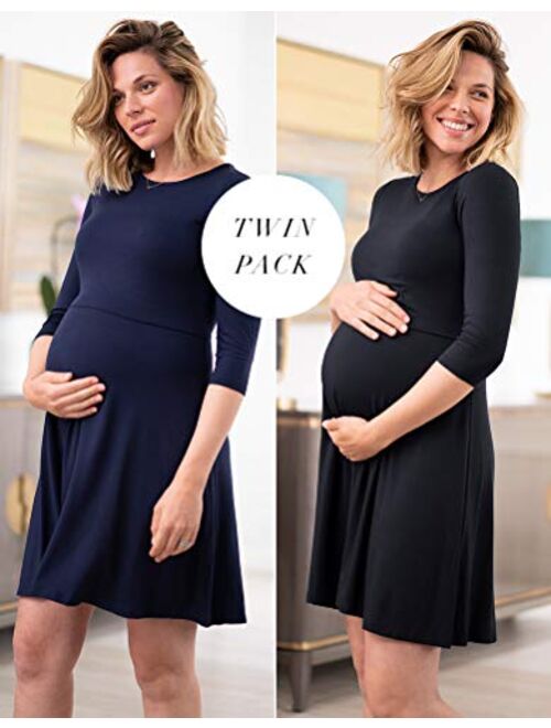 Seraphine Women's Maternity & Nursing Dresses – Twin Pack Black & Navy