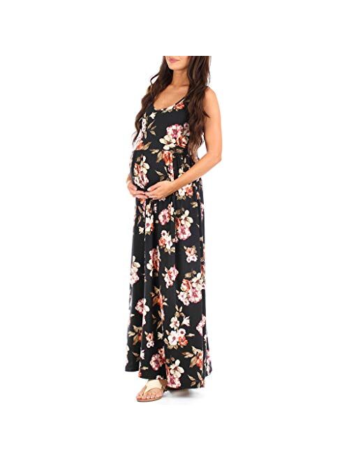 Mother Bee Maternity Women's Ruched Sleeveless Maternity Dress in Regular and Plus Sizes - Made in USA