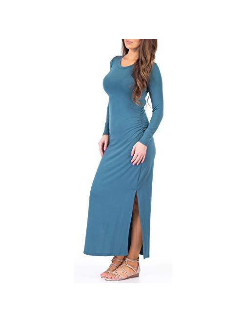 Mother Bee Maternity Women's Ruched Bodycon Dress in Regular and Plus Sizes