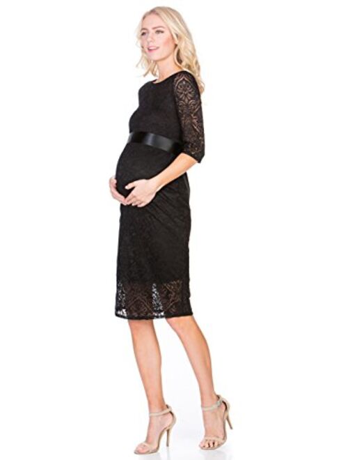 My Bump Women's Premium Lace Baby Shower Party Knee Length Maternity Dress