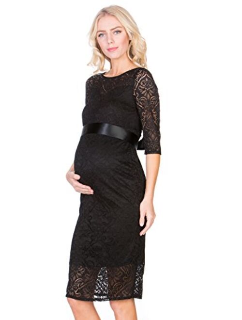 My Bump Women's Premium Lace Baby Shower Party Knee Length Maternity Dress