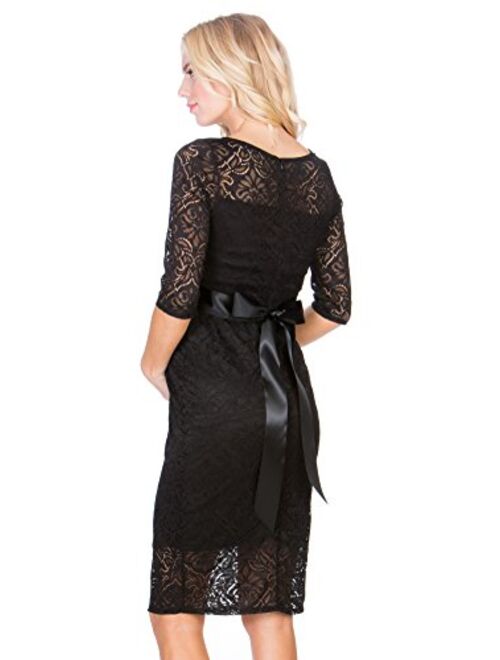 My Bump Women's Premium Lace Baby Shower Party Knee Length Maternity Dress