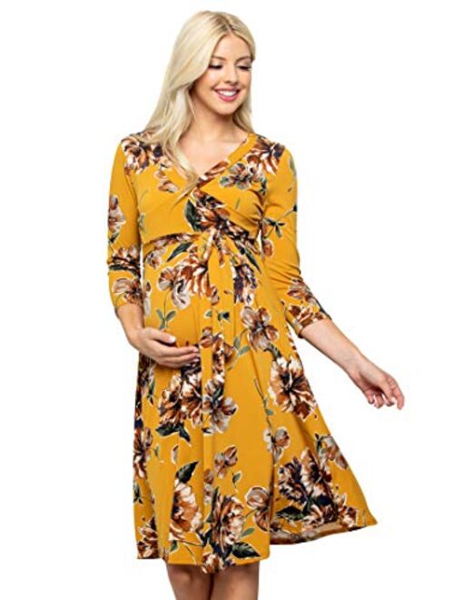 My Bump Womens Floral Maternity Dress Made in USA