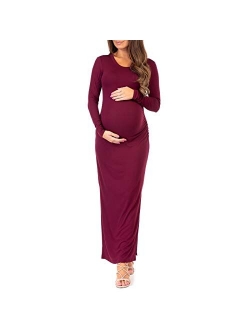 Women's Ruched Bodycon Maternity Dress in Regular and Plus Sizes