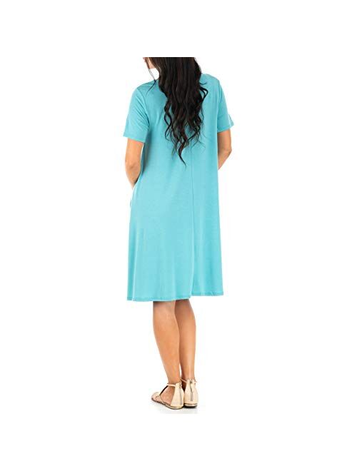 Mother Bee Maternity Women’s Maternity T Shirt Dress with Pockets