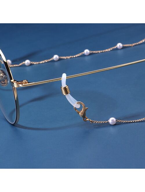 Fashion 2021 Women Pearl Gold Eyewear Chain Lanyard Strap Eye Glasses Ladies Sunglasses Chains Accessories Only Chain No Glasses