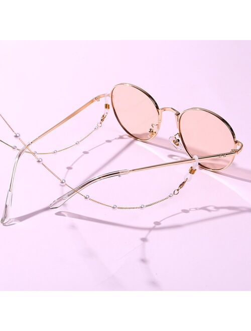 Anti-slip Sunglasses Lanyard Chains Cords Holder Fashionable Women Pearl Eyewear Anti-slip Glasses Part Neck Rope