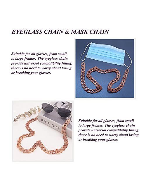 Eyeglass Chain Sunglass Chain for Women Men, Acrylic Mask Lanyard Chain Face Mask Chain for Adults