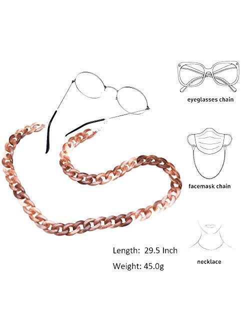 Eyeglass Chain Sunglass Chain for Women Men, Acrylic Mask Lanyard Chain Face Mask Chain for Adults