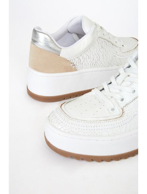Lulus Schutz Steffi White Leather Platform Sneakers