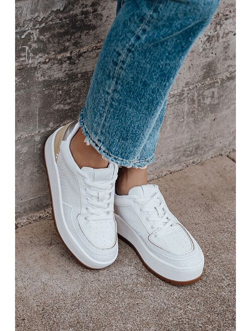 Lulus Schutz Steffi White Leather Platform Sneakers