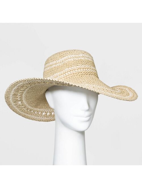 Women's Crocheted Floppy Hats - A New Day™ Natural One Size