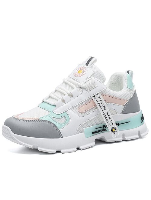 Spring Korean Platform Sneakers Women Shoes Thick Bottom Chunky Sneakers Breathable Mixed Colors Slip On Casual Shoes Woman 2021