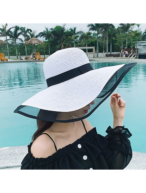2020 New Sun Hats for Women Girls Wide Brim Floppy Straw Hat Summer Bohemia Beach