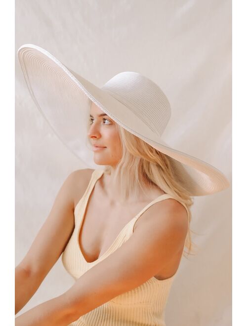 San Diego Hat Company San Diego Hat Co. Vacay Away White Oversized Sun Hat