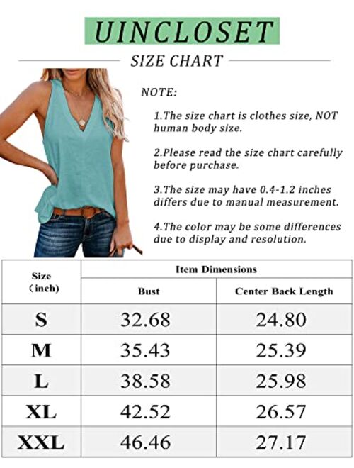 Uincloset Cotton Sleeveless With V Neck Relaxed Fit Top