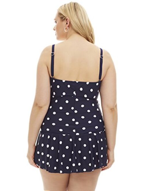 Always For Me Women's Plus Size Ruched One Piece Swimdress