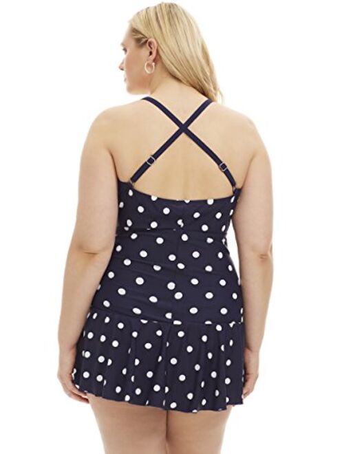 Always For Me Women's Plus Size Ruched One Piece Swimdress