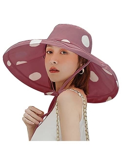 Women's Sun Hat Packable Reversible Bucket Hat UV Sun Protection Wide Brim Summer Beach Cap