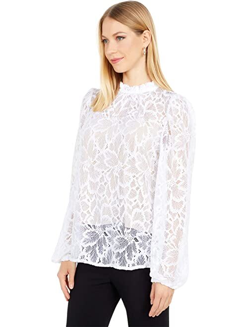 WAYF Tolland Polyester Textured Long Sleeve Top