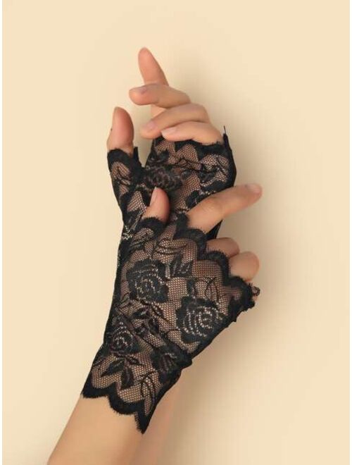 Shein Solid Lace Gloves
