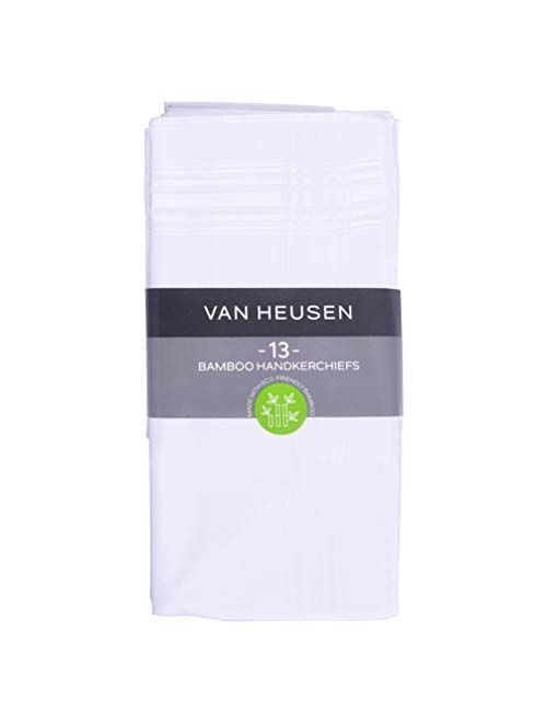 Van Heusen Handkerchiefs Bamboo Eco Friendly Extra Soft 13 Pack (White)