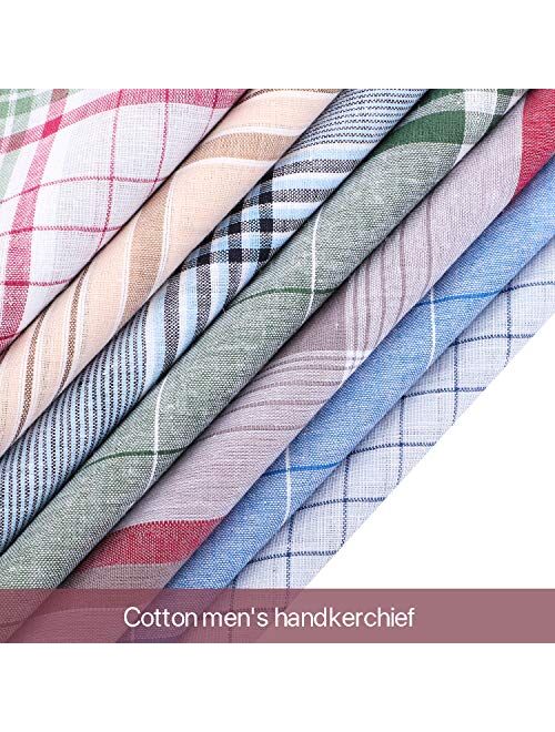 30 Pieces Men's Handkerchiefs Checkered Pattern Handkerchiefs Soft Plaid Hanky Pocket Square Hankies, Gift for Father Men, 16 x 16 Inches, 15 Colors