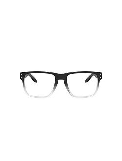Men's OX8156 Holbrook RX Square Prescription Eyewear Frames, Polished Black Demo Lens Fad/Demo Lens, 54 mm