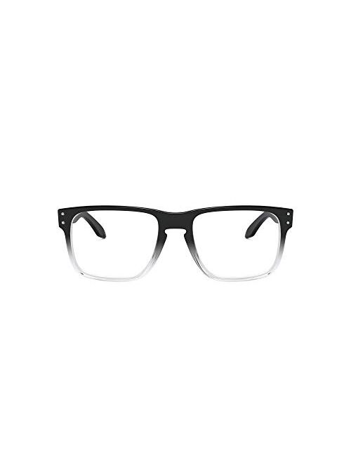 Oakley Men's OX8156 Holbrook RX Square Prescription Eyewear Frames, Polished Black Demo Lens Fad/Demo Lens, 54 mm