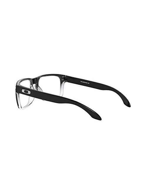 Oakley Men's OX8156 Holbrook RX Square Prescription Eyewear Frames, Polished Black Demo Lens Fad/Demo Lens, 54 mm