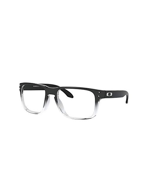 Oakley Men's OX8156 Holbrook RX Square Prescription Eyewear Frames, Polished Black Demo Lens Fad/Demo Lens, 56 mm