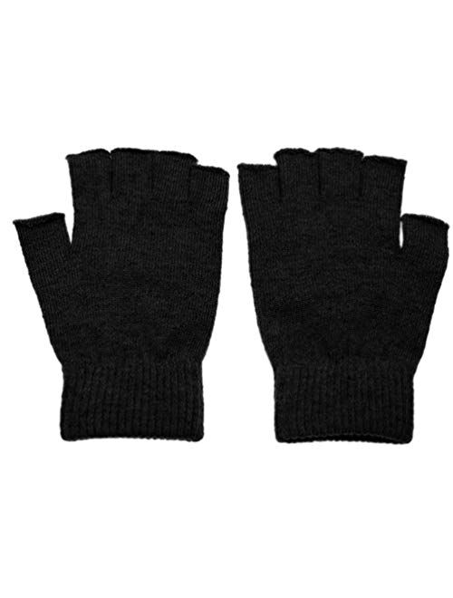 Novawo Cashmere Blend Fingerless Gloves Arm Warmers Soft Gloves