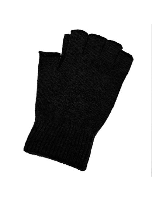 NOVAWO Cashmere Fingerless Gloves Warm Arm Warmers Unisex Typing Gloves