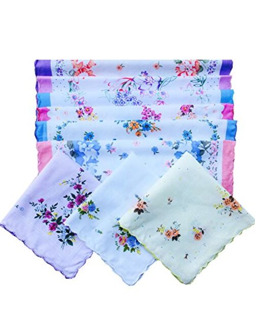 Ladies Vintage Floral 100% Cotton handkerchiefs mixed Bulk