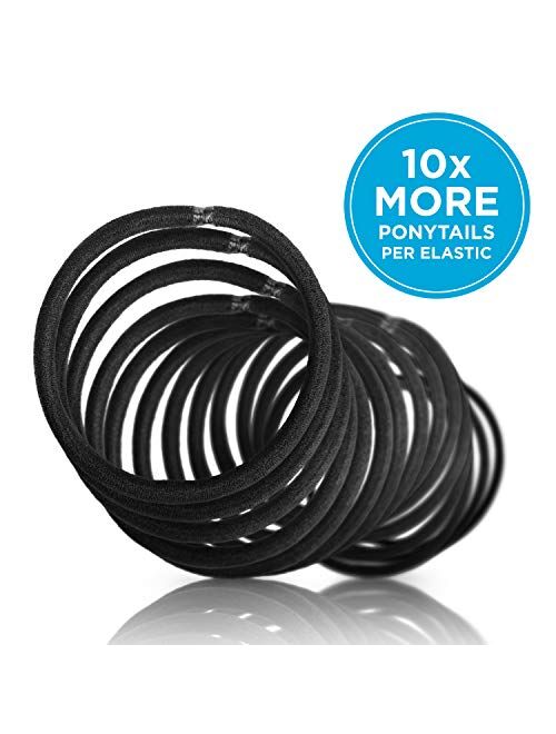 Goody Ouchless Womens Elastic Thick Hair Tie - 27 Count, Black - 4MM for Medium Hair to Thick Hair - Hair Accessories for Women Perfect for Long Lasting Braids, Ponytails